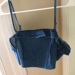 NWT American Eagle Denim Crop Tank